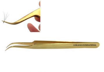 Gold Coated Eyelash Tweezers